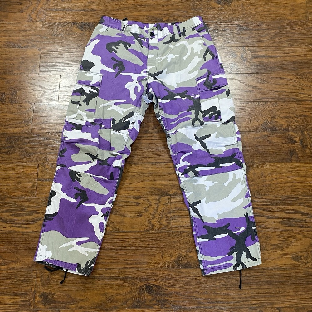 Rothco Ultra Violet Purple Camo Cargo Pants BDU Mens XL Regular Tactical